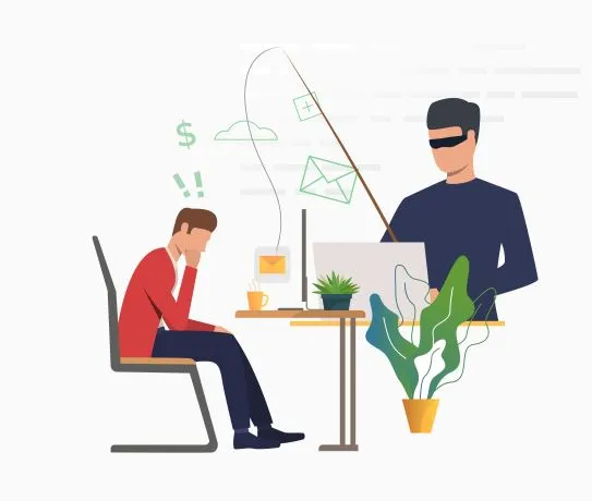 Illustration of Phishing, a type of social engineering fraud